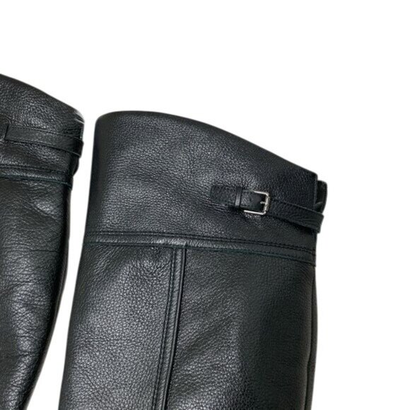Franco Sarto Black L-Hydie Leather Tall Riding Boots - Picture 6 of 8